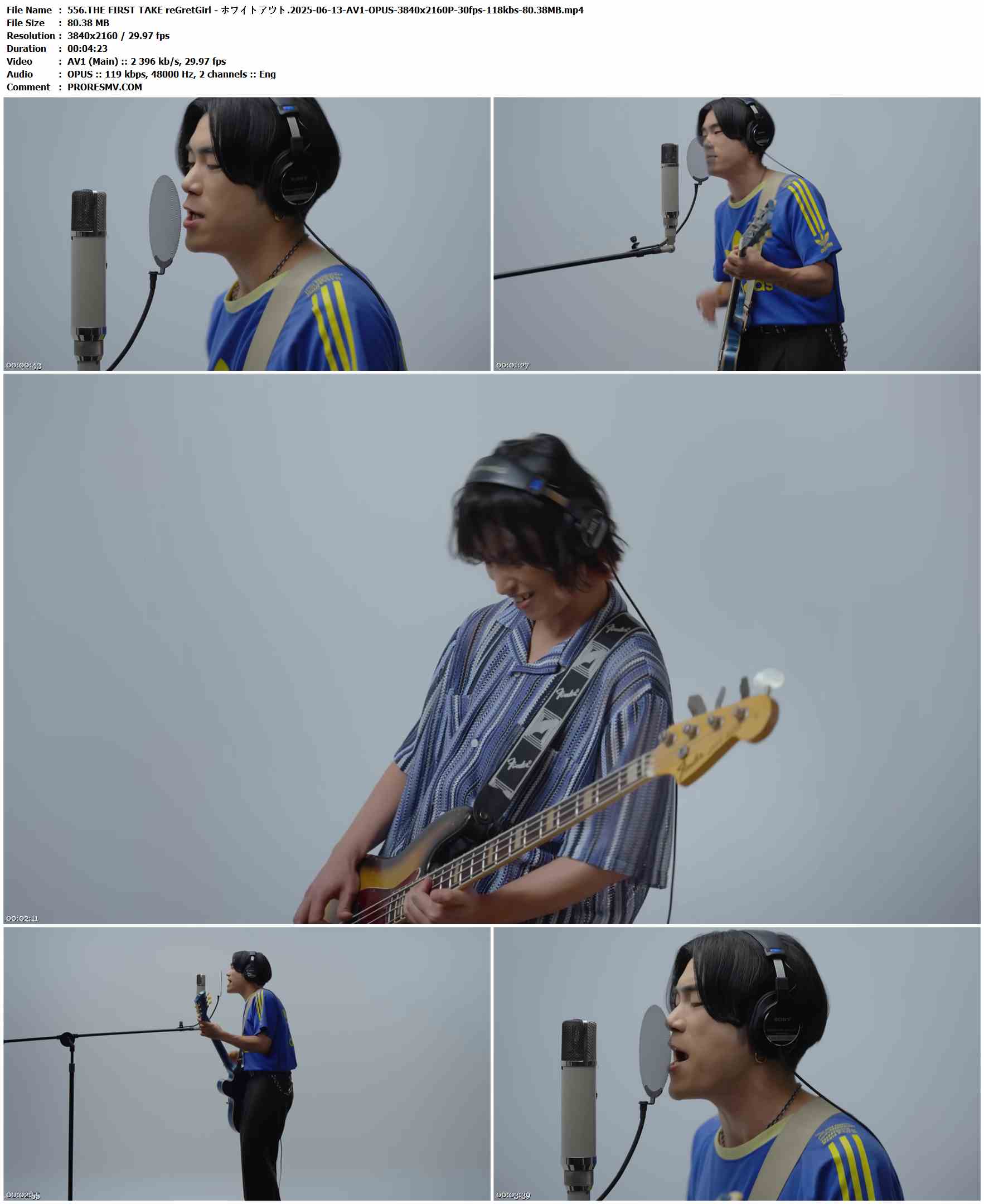 556.THE FIRST TAKE reGretGirl - ホワイトアウト.2025-06-13-AV1-OPUS-3840x2160P-30fps-118kbs-80.38MB官方MV_高清MV